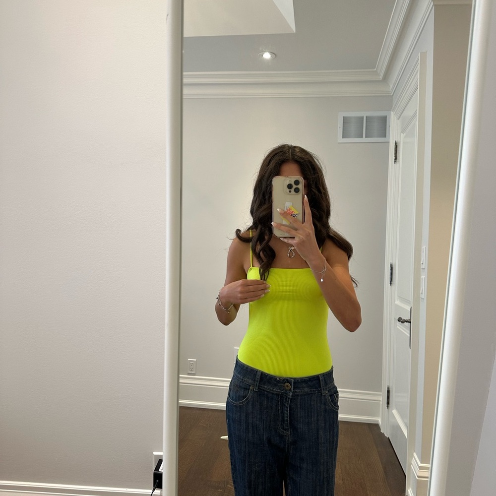 Neon Yellow Women's Bodysuit - Picture 2 of 8